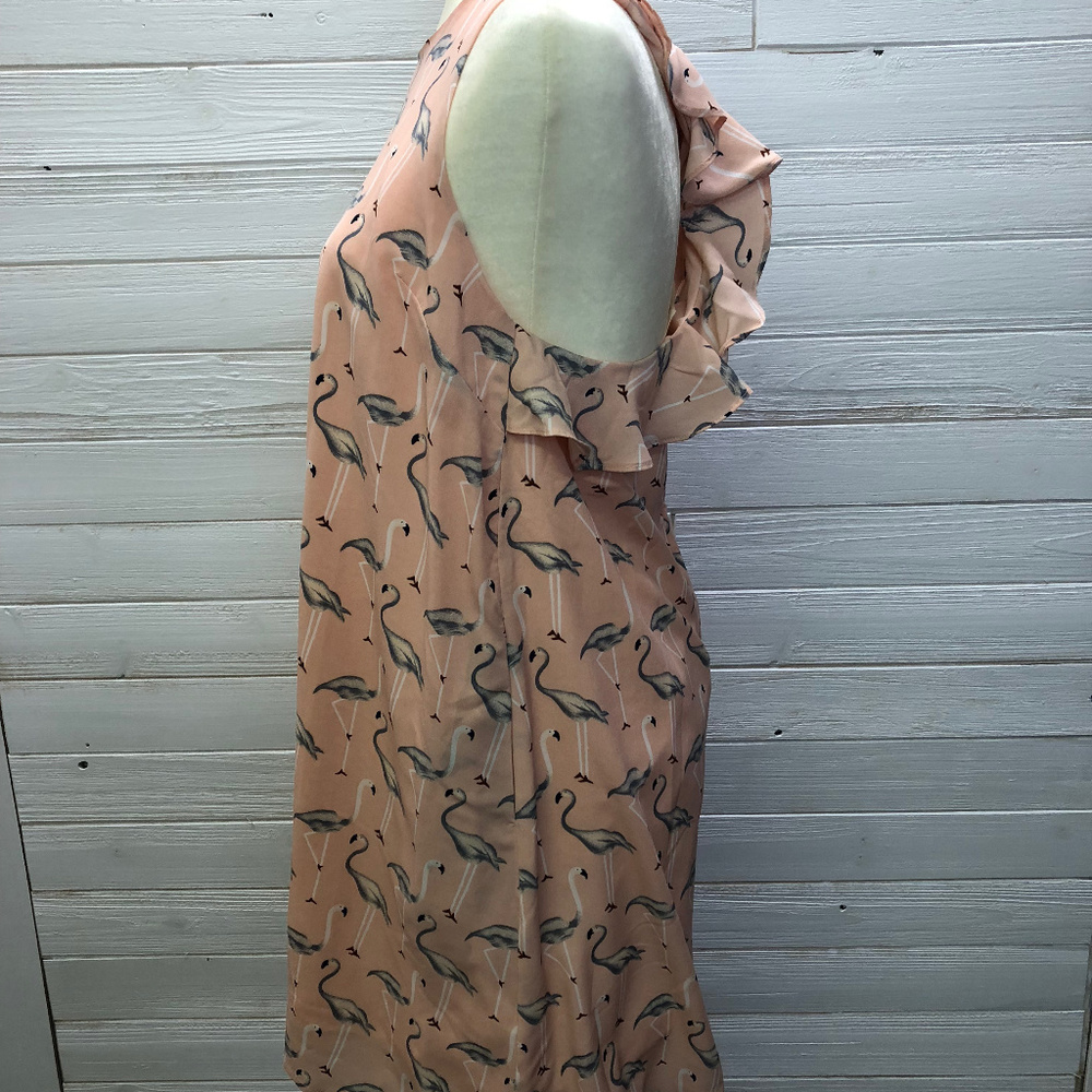 Flamingo Dress with Fun Ruffle Back - Picture 2 of 6
